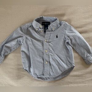 Ralph Lauren Navy and White Plaid Shirt